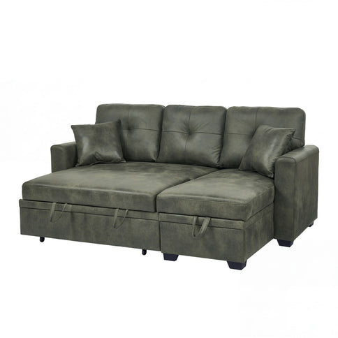 Sectional Sofa With Pull Out Bed, Reversible Chaise
