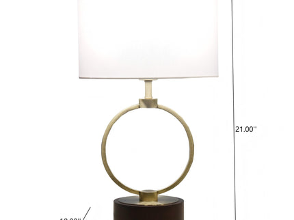 Bedroom Table Lamp With Circular Design - White