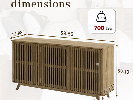 TV Stand With Adjustable Shelf - Natural