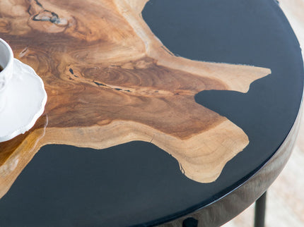 Side Table - Black / Brown