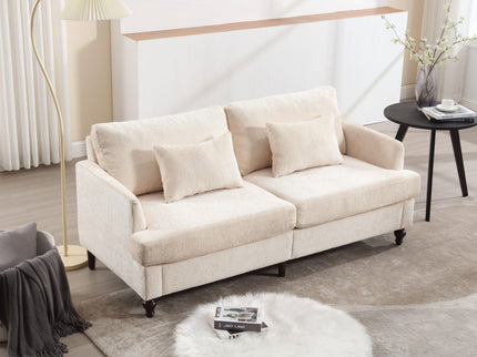 Mid Century Modern Fabric Loveseat Sofa, 2 Seat Upholstered Couch