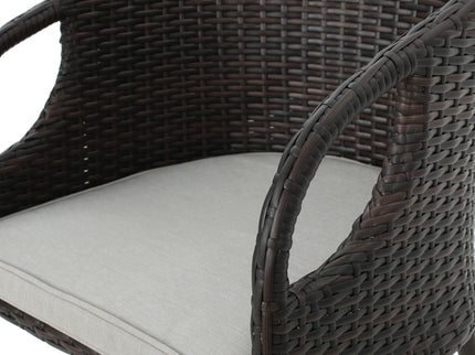 Outdoor 31" Rattan Barstools With Waterproof Cushions (Set of 2) - Multi Brown