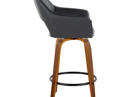 Mustang - Contemporary Fixed Height Counter Stool With Swivel With Round Footrest (Set of 2)