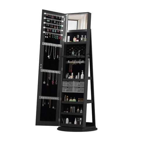 Swivel Jewelry Cabinet With Full Length Mirror