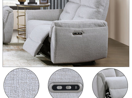 Eastre - Power Motion Loveseat With USB Port - Gray