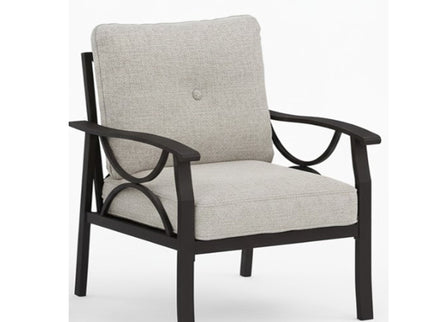 All-Weather Armchairs With Cushions, Modern Sculptural Design (Set of 2)