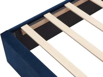Upholstered Bed Frame With Vertical Channel Tufted Wingback Headboard