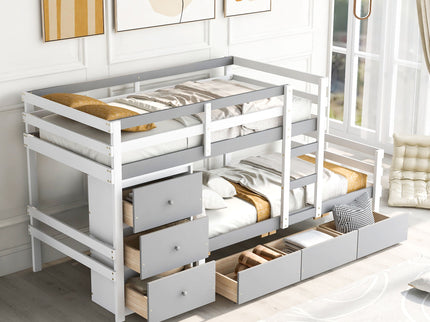 Loft Bunk Bed With Drawers And Ladder