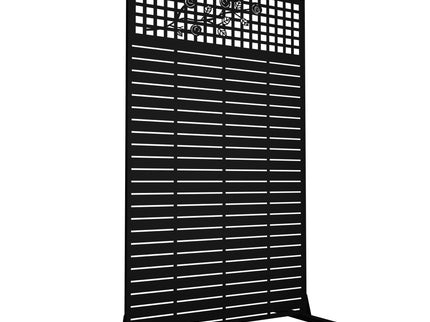 Outdoor / Indoor Divider With Freestanding Decorative Privacy Screen - Black