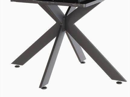 Extendable Dining Table Set With Curved Backrest Upholstered Chairs