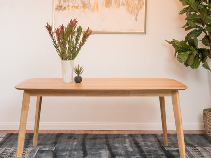 Retro Dining Table With Faux Wood Top