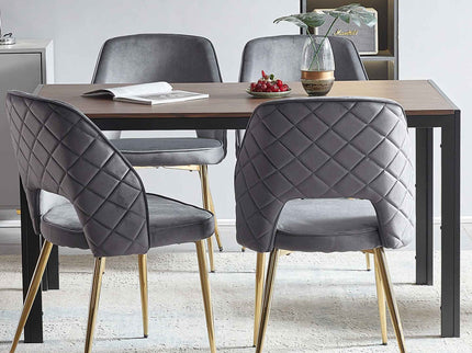 Dining Chairs With Metal Legs And Hollow Back Upholstered Dining Chairs