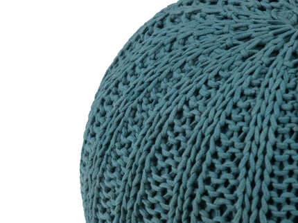 Shelby - Handcrafted Hand Knit Round Pouf