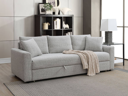 Connie - Boucle Sleeper Sectional Sofa With 2 Toss Pillows - Beige