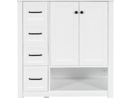 Bathroom Vanity With Sink Top, Bathroom Vanity Cabinet With 2 Doors And 2 Drawers, Open Shelf