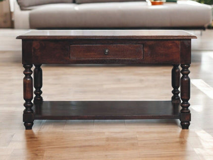 Turned Legs Drawer Table