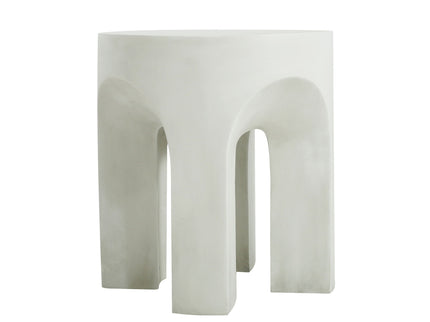 Outdoor Round Top Side Table / End Table, Living Room Accent Table - Antique White