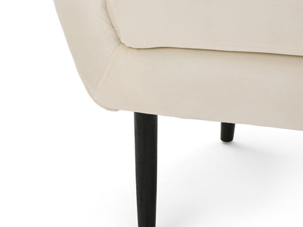 Style Velvet Arm Chair With Wingback And Flared Arms - Ivory