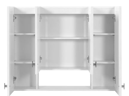 Bathroom Cabinet With 5 Adjustable Shelves, Soft Closing Hinges, Open Shelving Design - White