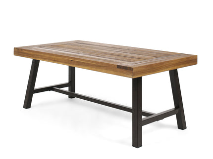 Carlisle - Industrial Coffee Table With And Slat Panel Design - Natural
