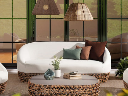 Willow - Oval Woven Patio Coffee Table, Wicker Frame
