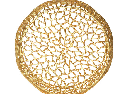 Modern Glam Mesh Coffee Table With Accents And - Gold