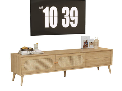 TV Stand For TVs Up To 80", Media Console, Cabinet - Natural