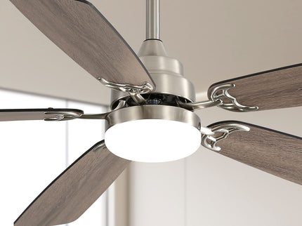 52" Ceiling Fan With LED Light, 6 Speed Remote Control, Reversible DC Motor