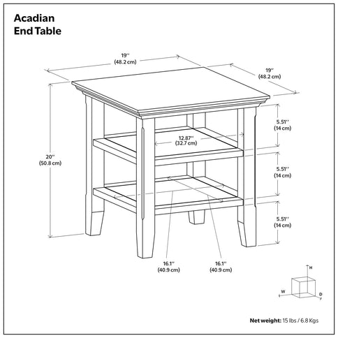 Acadian - Handcrafted End Table