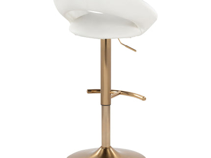 Posh - Contemporary / Glam Adjustable Barstool With Swivel With Rounded T Footrest (Set of 2)