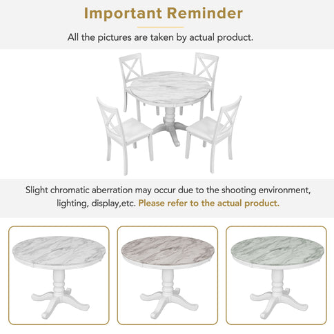 5 Pieces Dining Table And Chairs Set For 4 Persons, Kitchen Room Solid Wood Table With 4 Chairs