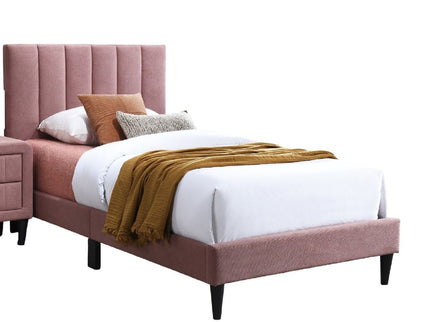 Bed With Channel Tufted Adjustable Headboard