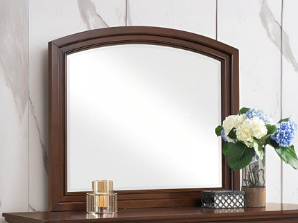 Meade - Arch Mirror With Low Distortion Glass - Dark Cherry