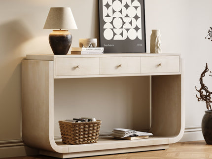 Console Table With 3 Drawers, Display Shelf