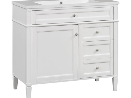 Bathroom Vanity & Top Sink, Modern Bathroom Storage Cabinet With 2 Drawers And A Tip-Out Drawer