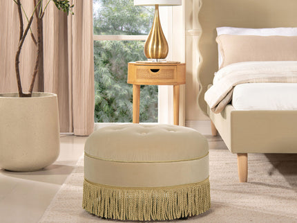 Yolanda - Round Upholstered Accent Ottoman