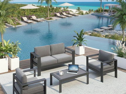 Outdoor Patio Set, All-Weather & Thick Cushions