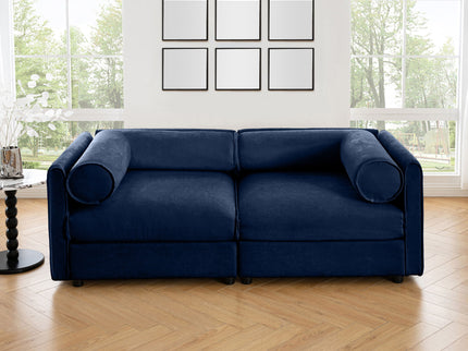 Stylish Sofa With Storage Seat And Cylindrical Backrest