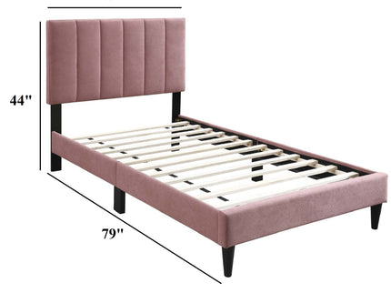 Bed With Channel Tufted Adjustable Headboard