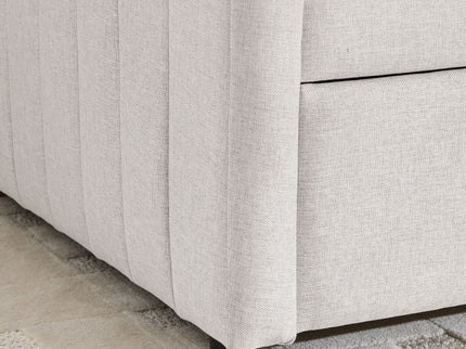 Upholstered Daybed With Trundle With Vertical Stripes