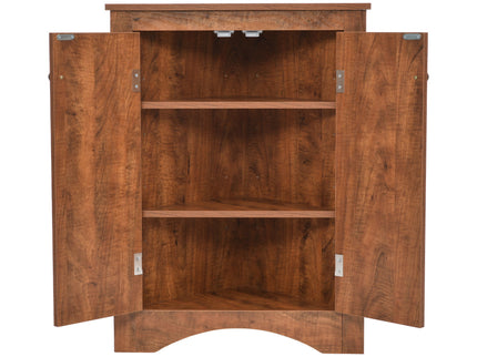 Triangle Bathroom Storage Cabinet With Adjustable Shelves, Freestanding Floor Cabinet For Home Kitchen