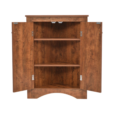 Triangle Bathroom Storage Cabinet With Adjustable Shelves, Freestanding Floor Cabinet For Home Kitchen