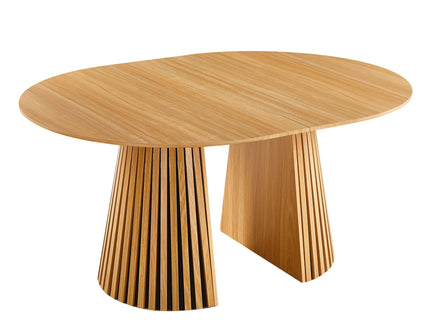 Extendable Pedestal Multifunctional Dining Table - Oak