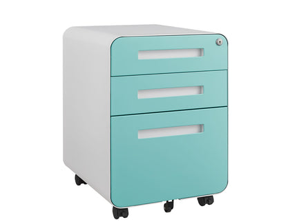 3 Drawer Mobile File Cabinet Under Desk Office, Simple Style Versatile Storage Cabinet For Legal / Letter / A4 Files, 5 Wheel Design Anti-Tilting Cold Rolled Steel Waterproof Moisture-Proof