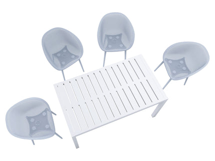 4 Pack Lounge Chair Set With Long Table