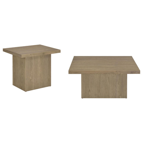 Eldridge - Coffee Table Set With Chunky Square Tops