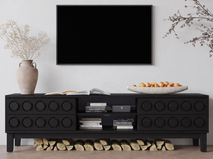 Media Console With 4 Drawers And Cable Management