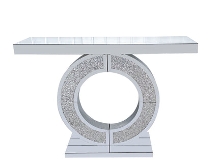 O - Shaped Console Table For Living Room - Silver