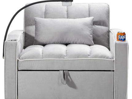 Convertible Sleeper Chair Sofa Bed Adjustable Pull Out Sleeper Chair Bed Multi-Pockets Folding Sofa Bed For Living Room Bedroom Small Space, 3 In 1 Sofa Bed