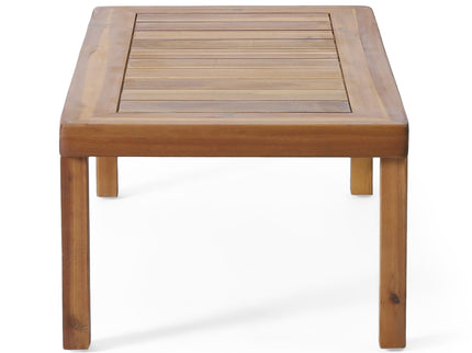 Acacia Wood Loveseat And Coffee Table Set With Cushions